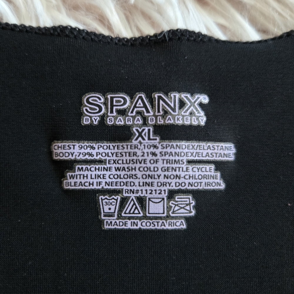 SPANX black v-neck lace shapewear tank top Hide & Sleek cami XL bodyshaper shirt - Picture 2 of 5
